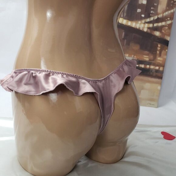 VS Champagne Gold Embroidery Frech Cut Sexy THONG - Picture 3 of 4